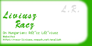 liviusz racz business card